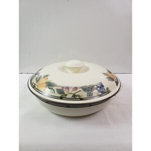 Mikasa Intaglio CAC29 Garden Harvest Covered Vegetable Serving Bowl Casserole